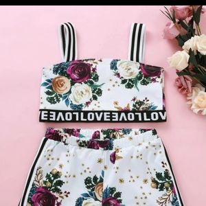 Shein toddler floral cami and short set